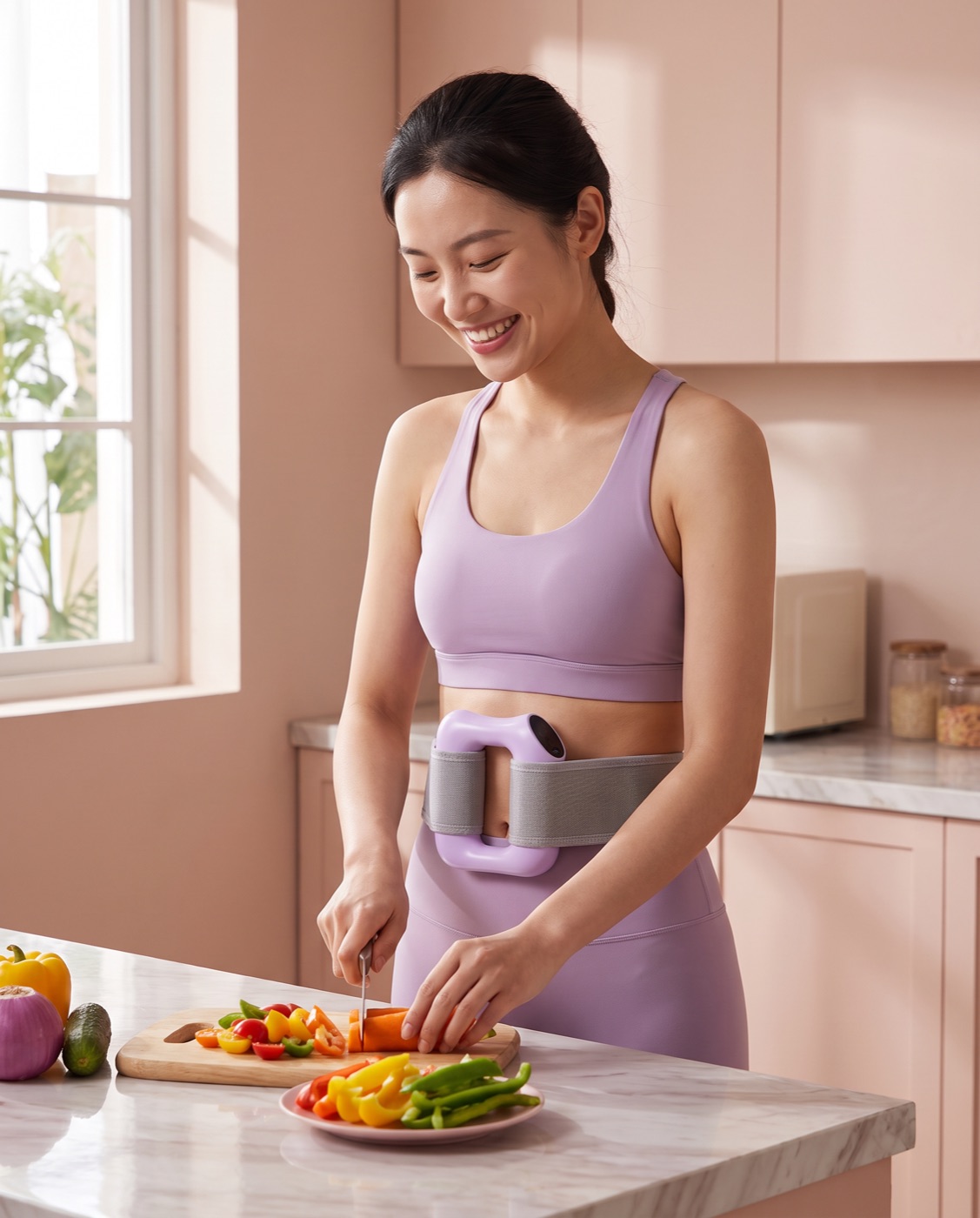Woman cooking wearing Loop Relief