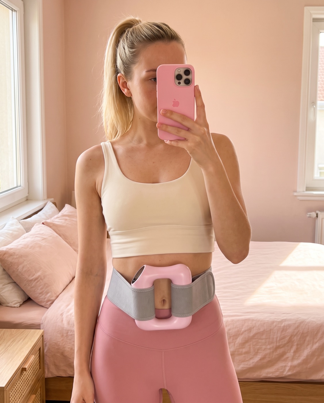 Woman taking a mirror selfie wearing Loop Relief